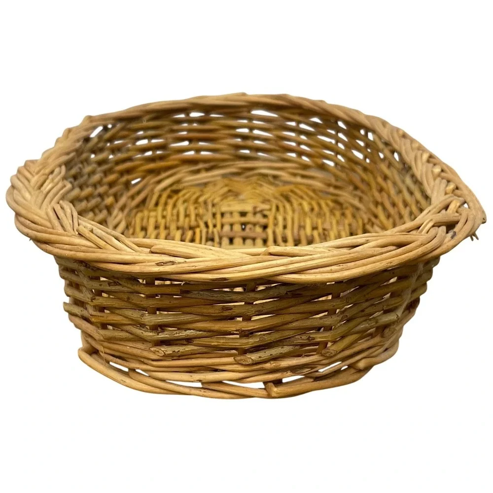 Woven Wicker Basket Oval Farmhouse Bread Serving Rustic‎ 10.5x7